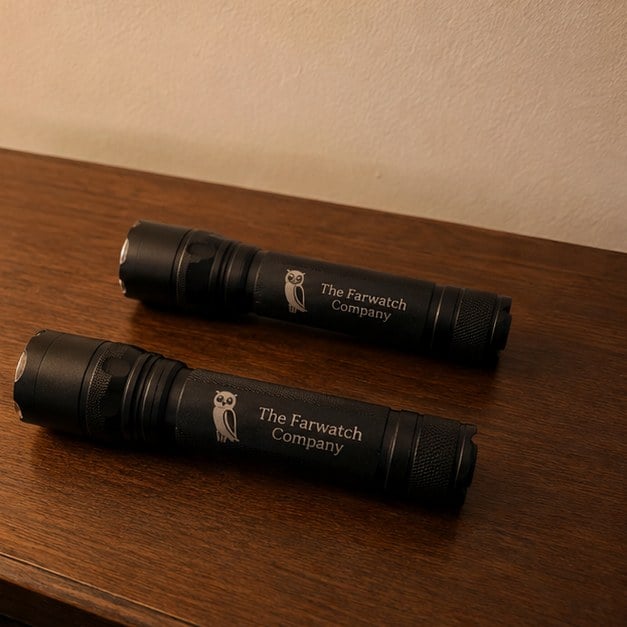Flashlights with logo — customer photo